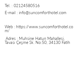 Sun Comfort Hotel iletiim bilgileri